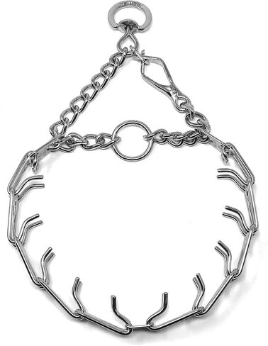 طوق تدريب الكلاب Herm Sprenger Prong مع إبزيم سريع التحرير مصنوع في ألمانيا من الفولاذ المطلي بالكروم وطوق مانع للسحب للكلاب وطوق تدريب مضاد للسحب مصنوع في ألمانيا 3 مم × 22 بوصة متوسط in Kuwait