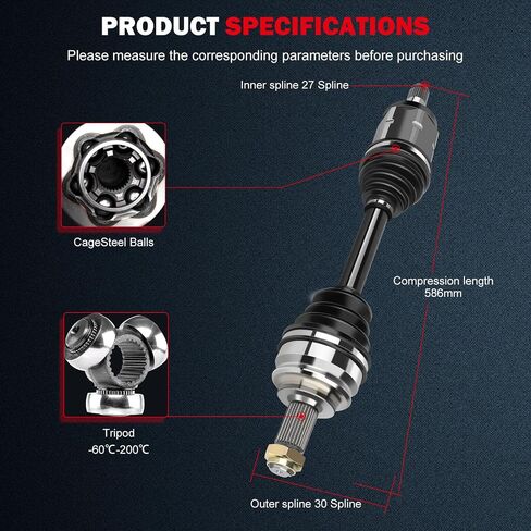 cciyu 60-9255 NCV27501 Front Left CV Axle Shaft Assembly For BMW For X5 2001-2006 AWD in Saudi Arabia