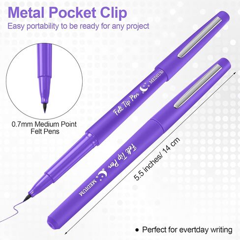 36 Pcs Black Felt Tip Pens 0.7mm Medium Point Felt Pens Colored Felt Tip Marker Pens Journal Planner Pens Felt Pens for Journaling Writing Note Taking Art Office and School Supplies in Saudi Arabia