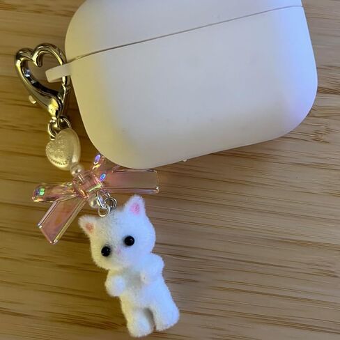 Delicate and Cute Cat Keychains: Fuzzy Kitty Cat Decor Gifts for Cat Lovers, Y2K Heart Bow Pendant, Kawaii Charms for Girls Bags and Backpacks in Saudi Arabia