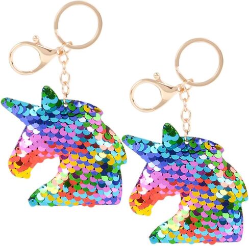Rhode Island Novelty 3 Inch Flip Sequin Plush Rainbow Silver Unicorn Keychains, Two per Order in Saudi Arabia
