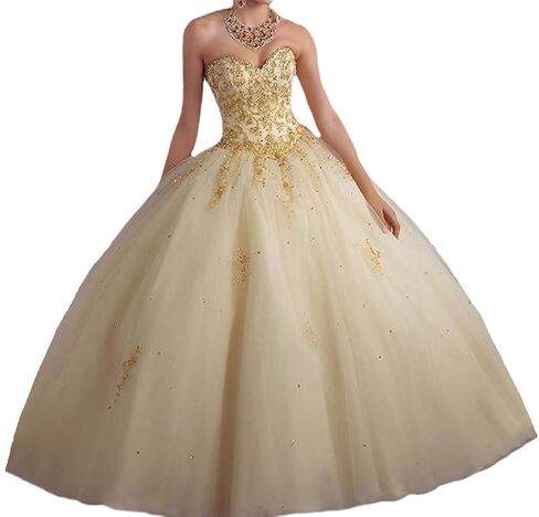 ثوب الكرة الحلو 16 فستان Quinceanera فساتين حفلة موسيقية طويلة رسمية مع زين الذهب in Kuwait