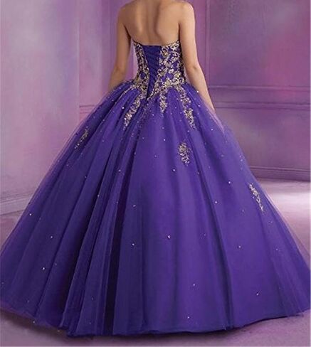 ثوب الكرة الحلو 16 فستان Quinceanera فساتين حفلة موسيقية طويلة رسمية مع زين الذهب in Kuwait