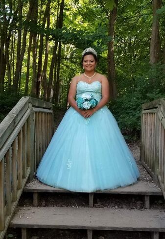 ثوب الكرة الحلو 16 فستان Quinceanera فساتين حفلة موسيقية طويلة رسمية مع زين الذهب in Kuwait