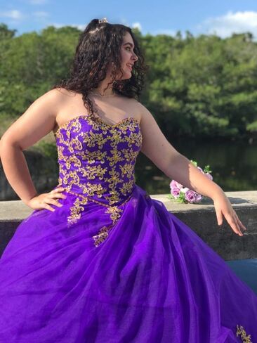 ثوب الكرة الحلو 16 فستان Quinceanera فساتين حفلة موسيقية طويلة رسمية مع زين الذهب in Kuwait