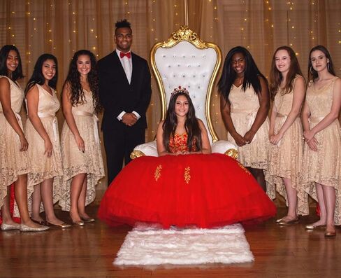 ثوب الكرة الحلو 16 فستان Quinceanera فساتين حفلة موسيقية طويلة رسمية مع زين الذهب in Kuwait