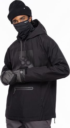 686 Men's Waterproof Hoody - Winter Sweatshirt with Attached Facemask & Kangaroo Pouch Pocket - Water & Weather Resistant in Saudi Arabia