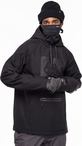 686 Men's Waterproof Hoody - Winter Sweatshirt with Attached Facemask & Kangaroo Pouch Pocket - Water & Weather Resistant in Saudi Arabia
