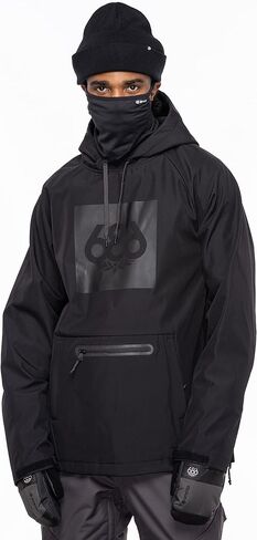686 Men's Waterproof Hoody - Winter Sweatshirt with Attached Facemask & Kangaroo Pouch Pocket - Water & Weather Resistant in Saudi Arabia