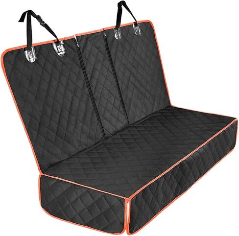 Dog Car Seat Cover for Back Seat, Waterproof Dog Bench Seat Pad Compatible for Armrest & Seat Belt, Universal Nonslip Durable Soft Pet Backseat Protector for Cars Trucks & SUVs (Black) in Saudi Arabia