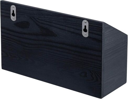 MyGift Vintage Coal Black Solid Wood Hanging Magazine Holder Rack, Wall Mounted Wooden Mail Sorter and Paper File Organizer Bin with Chalkboard Label, Set of 2 in Saudi Arabia