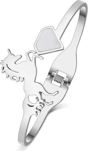 Stainless Steel Unicorn Bracelets 18K Gold Bangle Horse Gifts for Girls Women Charms Running Horse Bracelets in Saudi Arabia