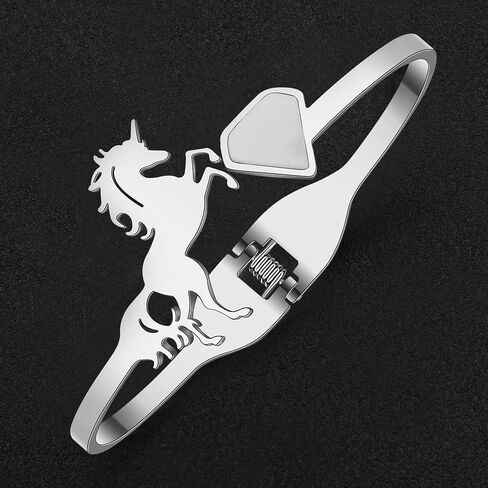 Stainless Steel Unicorn Bracelets 18K Gold Bangle Horse Gifts for Girls Women Charms Running Horse Bracelets in Saudi Arabia