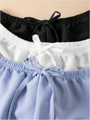 SHENHE Women's 3 Pack Soft Pajama Shorts Elastic Waist Solid Lounge Shorts Sleepwear in Kuwait