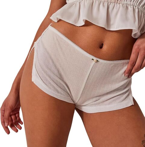 بيجامة السراويل النساء Y2k الجمالية منخفضة الخصر الجانب الشق مايكرو السراويل Bodycon قيعان الغنيمة السراويل الملاكمين المتسكعون in Kuwait
