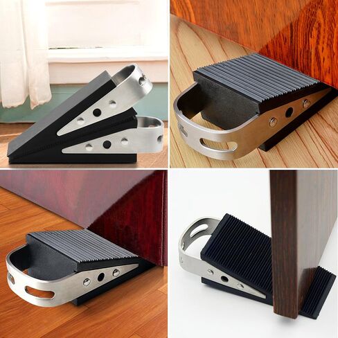 2-Pack Heavy-Duty Door Stopper, Adjustable Height, Non-Slip Door Wedge, Durable Stainless Steel & Waterproof, Ideal for Metal Doors, Warehouses, Homes & Businesses in Saudi Arabia