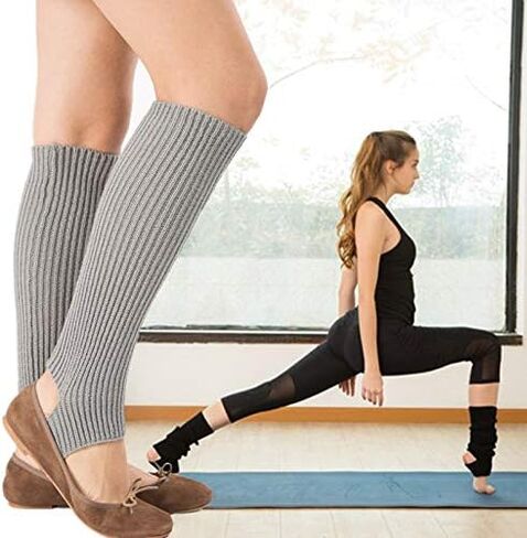 Women Winter Extra Soft Long Legwarmer Warmer Knitted Stirrup Leg Warmers for Yoga Ballet Dance in Saudi Arabia