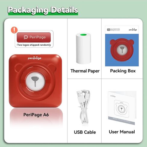 Mini Pocket Bluetooth Printer, Portable Thermal Sticker Maker, Bluetooth Connected Phone, Compatible with iOS&Android, for Journal/DIY Scrapbook/Travel/Notes/Lists/Label/Memo,Photos 304DPI (Red) in Saudi Arabia
