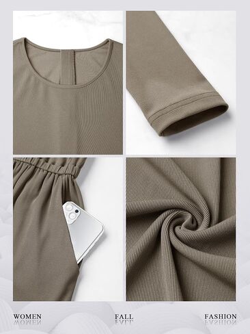Nlife Tank Top Sleeveless Flare Jumpsuit with Pockets Women Crew Neck Zipper Back Romper Halter Jumper Wide leg Bodysuits in Saudi Arabia