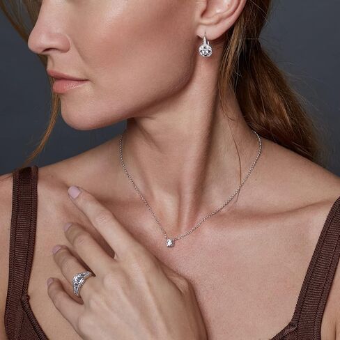 Leverback Drop & Dangle Earrings for Women by DIAMONBLISS | 14K Yellow Gold, Rose Gold, Platinum Plated 925 Sterling Silver | 1 Carat Round Cut Cubic Zirconia CZ Simulated Diamond | Vintage Antique Earrings in Saudi Arabia