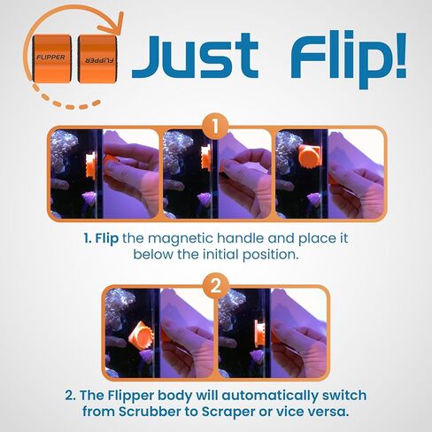 FL!PPER Flipper Pico 2 في 1 منظف حوض السمك المغناطيسي - أسود in Kuwait