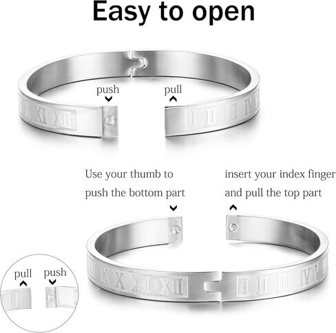 SAILIMUE Gold Bracelets for Men Women - Stainless Steel Roman Numeral Bangle Bracelet Silver Adjustable Cuff Bracelet Mens Twisted Cable Bracelet 3Pcs Luxury Bracelets Jewelry Gifts… in Saudi Arabia