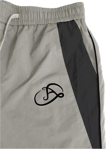 GORGLITTER Men's Drawstring Waist Cargo Pants Letter Print Wide Leg Y2k Pants in Saudi Arabia