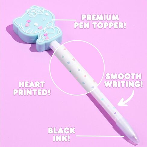 Hello Kitty 50th Anniversary Pink Novelty Pen by STMT, Limited Edition Hello Kitty Pen, Cute School Supplies, Exclusive Sanrio Accessories, Kawaii Stationery, Sanrio Pens, Hello Kitty Merch in Saudi Arabia
