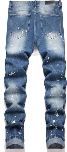AITITIA Men's Ripped Regular Fit Straight Leg Jean in Kuwait