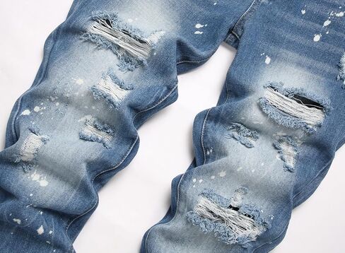 AITITIA Men's Ripped Regular Fit Straight Leg Jean in Kuwait