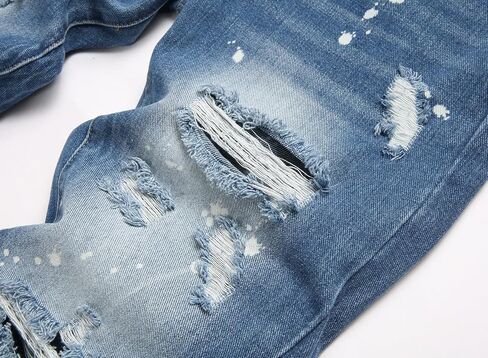AITITIA Men's Ripped Regular Fit Straight Leg Jean in Kuwait