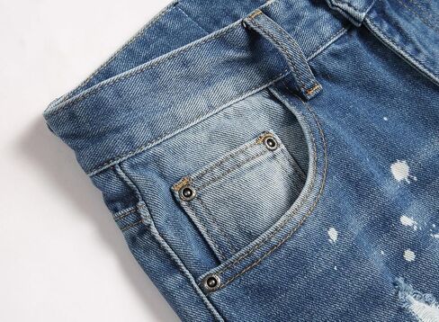 AITITIA Men's Ripped Regular Fit Straight Leg Jean in Kuwait