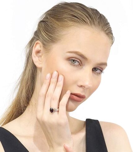 925 Sterling Silver 10x8 mm Cushion Diamond Gem Birthstone Ring in Kuwait