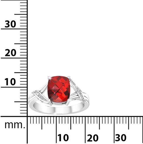 925 Sterling Silver 10x8 mm Cushion Diamond Gem Birthstone Ring in Kuwait