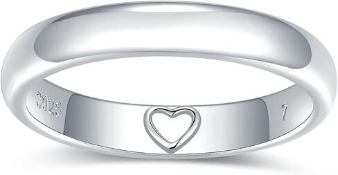 Inner Message Heart Ring - 925 Sterling Silver Imprint Ring Secretly Say 'I Love You' - Leaves Heart Mark - Ideal for Couples & Loved Ones - Love Ring Jewelry in Saudi Arabia