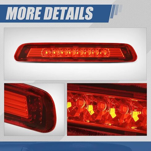 Auto Dynasty - Without Spoiler Rear High Mount Centre LED Third Brake Light Compatible with Toyota 4Runner 03-09, Chrome Housing, Red Lens in Saudi Arabia