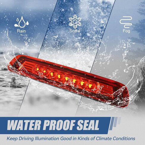 Auto Dynasty - Without Spoiler Rear High Mount Centre LED Third Brake Light Compatible with Toyota 4Runner 03-09, Chrome Housing, Red Lens in Saudi Arabia