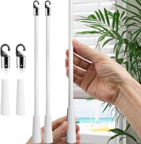 Blind Wand Replacement with Hook, 17 Inches White Fiberglass Blind Wand, Mini Blind Wand Replacement, Blind Tilt Wand for Window Pull Supplies (1 Pcs) in Saudi Arabia