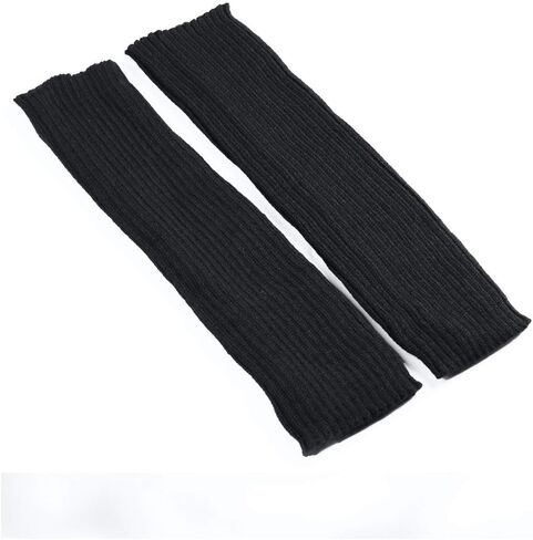 Bettli Leg Warmer, Women Thigh High Tie Cable Knit Crochet Boot Socks (Black) in Kuwait