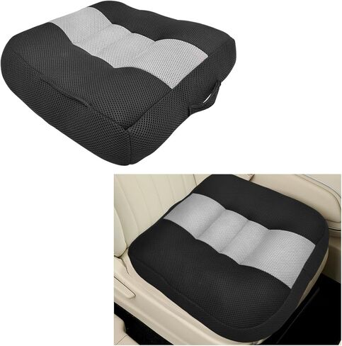 Car Booster Front Seat Cushion, Breathable Mesh Adult Booster Seat Pad, Portable Increasing Height Cushion for Most Cars, Offices, Homes, Universal Car Accessories (Black) in Kuwait