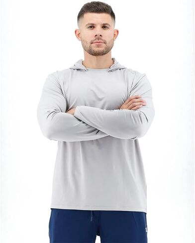 TYR Men's Long Sleeve Sun Protection Performance Hoodie Shirt UPF 50+ in Saudi Arabia