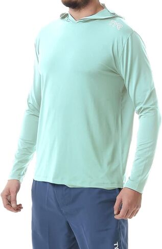 TYR Men's Long Sleeve Sun Protection Performance Hoodie Shirt UPF 50+ in Saudi Arabia