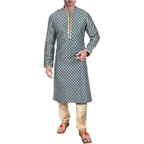 SK105 Men's Grey Kurta Pajama Set Wedding Kurta Pyjama Indian Party Suit