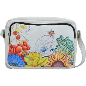 Anna by Anuschka Hand Painted Women’s Genuine Leather Messenger Crossbody