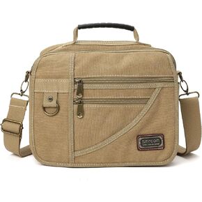 Smrcom Man Bag Canvas Purse Bag Small Canvas Crossbody Messenger Bag Shoulder Bag Work Bag Side Bag Travel Purse