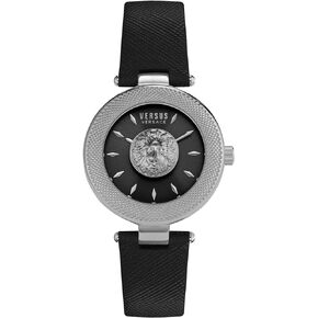 Versus Versace Brick Lane Lion Collection Womens Fashion Watch Featuring Genuine Leather Adjustable Strap and Sunray Dial