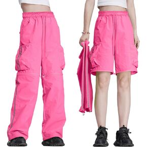 Cargo Pants Womens Baggy Parachute Pants Low Waist Layered Ruched Pants Y2K Pants Streetwear with Pockets