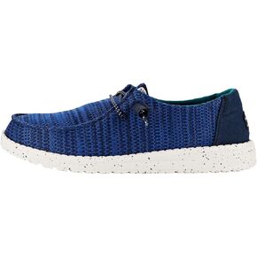 Hey Dude Women's Wendy Sport Mesh Navy/White Size 9 | Women's Shoes | Women Slip-on Loafers | Comfortable & Light-Weight