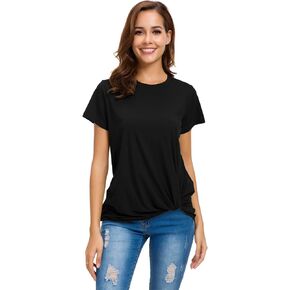 Womens Cotton T-Shirts Casual Short Sleeve Loose Fitting Tunic Basic Tee Tops in Kuwait