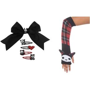FashionFritz & Little Bitz Arm warmer and hair accessories bundle compatible with Skelanimals - Bundle contains one pair of arm warmers and one 5 pack of hair accessories in Kuwait